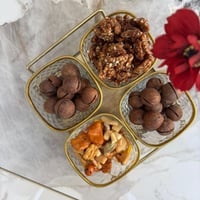 صحون مكسرات ريهام رباعي ذهبي