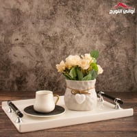 صينية تقديم بورسلان أبيض