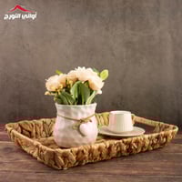 صينية تقديم مستطيل من الخوص