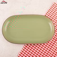 صحن بيضاوي مضلع ملون سدني أخضر