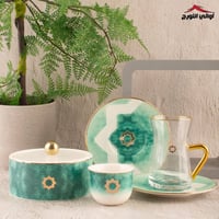 طقم بيالات وفناجين لورا 20 قطعة أخضر