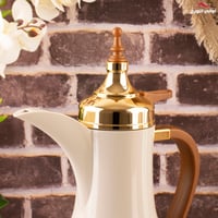 طقم ترامس سدين بيد خشبي رمادي مذهب