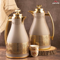 طقم ترمس رتيل بني مذهب