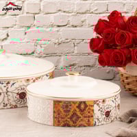 صحن بغطاء حلويات رمادي بني ديما