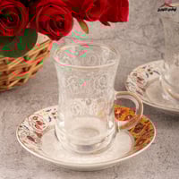 طقم بيالات حزام رمادي + بني 18 قطعة ديما