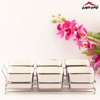 صحون مكسرات تارا فضي بقاعدة كروم سداسي