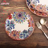 صحن دائري أبيض مورد