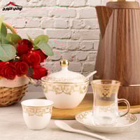 طقم بيالات وفناجين وسكرية 26 قطعه