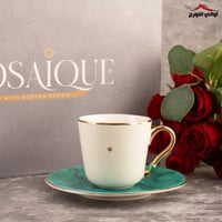 طقم فناجين قهوة او شاي لورا 12 قطعة اخضر