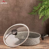 مقلى جرانيت تركي بغطاء زجاج رمادي بالحبه ماركة TAC