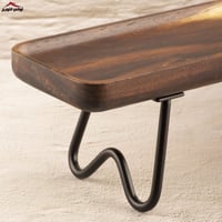 صحن تقديم خشب مستطيل بستاند