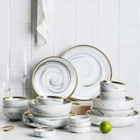 صحن ماربل غزير أبيض /رمادي