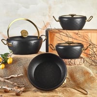 طقم قدور تركي 7 قطع أسود