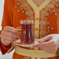 طقم بيالات وفناجين لورا 20 قطعة بني