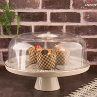 طقم حلا بقاعدة بغطاء9 قطع مخطط أبيض و أسود تركي