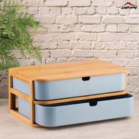 منظم درجين بلاستيك بستاند خشب