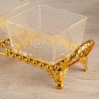 طقم مكسرات جاسمين ثلاثي ذهبي