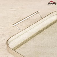 صينية تقديم زجاج ثلجي مستطيل فضي