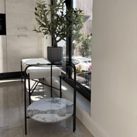 طاولة جانبية دورين زجاج وماربل