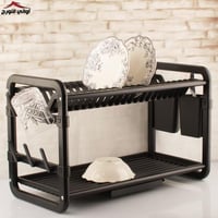 سلة صحون المنيوم سطح بلاستيك اسود دورين