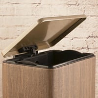 سلة مهملات استيل لون خشبي