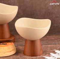 صحن ضيافة بستاند خشب طويل (غادة)