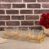 طقم مكسرات جاسمين ثلاثي ذهبي