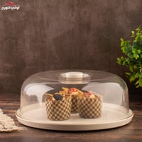 صحن حلا بغطاء ابيض مذهب تركي