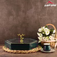 طقم مكسرات سداسي أخضر بغطاء بمسكة غزال