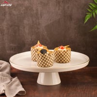 طقم صحون حلا بقاعدة ابيض مذهب تركي