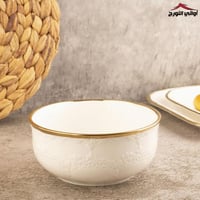 بادية دائري ابيض مزخرف مذهب