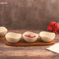 صحون مكسرات بستاند خشب ثلاثي (غادة)