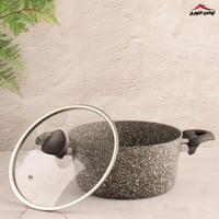 طقم قدور جرانيت تركي رصاصي بغطاء زجاج 9 قطع ماركة...