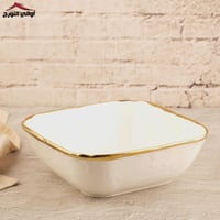 بادية مربع ابيض مزخرف مذهب