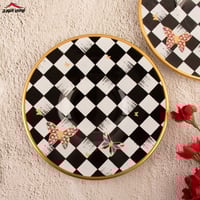 طقم قهوة تركي أبيض و أسود 12 قطعة غاليري