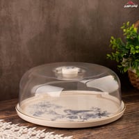 صحن تقديم حلا بغطء طير ازرق تركي