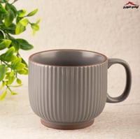 كوب مع صحن ملون سيدني رمادي