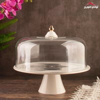 طقم صحون كيك لورا بقاعدة 9 قطع رمادي