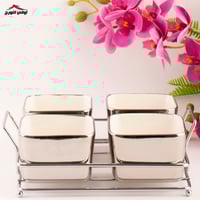 صحون مكسرات تارا فضي بقاعدة كروم رباعي