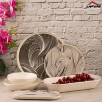 طقم عشاء تركي 27 قطعة أبيض و أسود