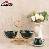 ستاند تقديم ثنائي أخضر مذهب