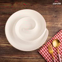 مجموعة صحون سيراميك أبيض 5 قطع