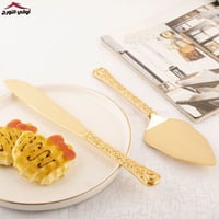 طقم ملاعق كيك مذهب