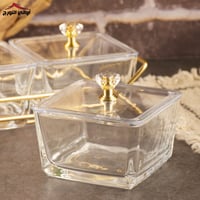 طقم صحون مكسرات ثلاثي بستاند مذهب