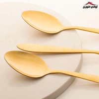 طقم ملاعق ستيل ذهبي