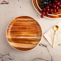 صحن دائري عميق على شكل خشب