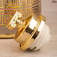 طقم ترمس رتيل رمادي غامق مذهب