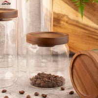 حافظة زجاج اليسكا بغطاء خشب