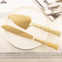 طقم ملاعق كيك مذهب نقش جدايل