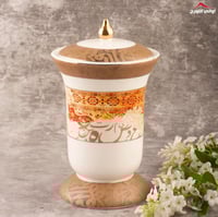 مبخرة بورسلين بني +احمر ديما